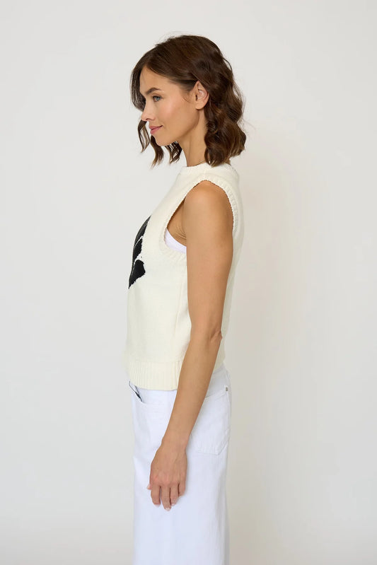 Evie Shell in Print Tank in Ivory