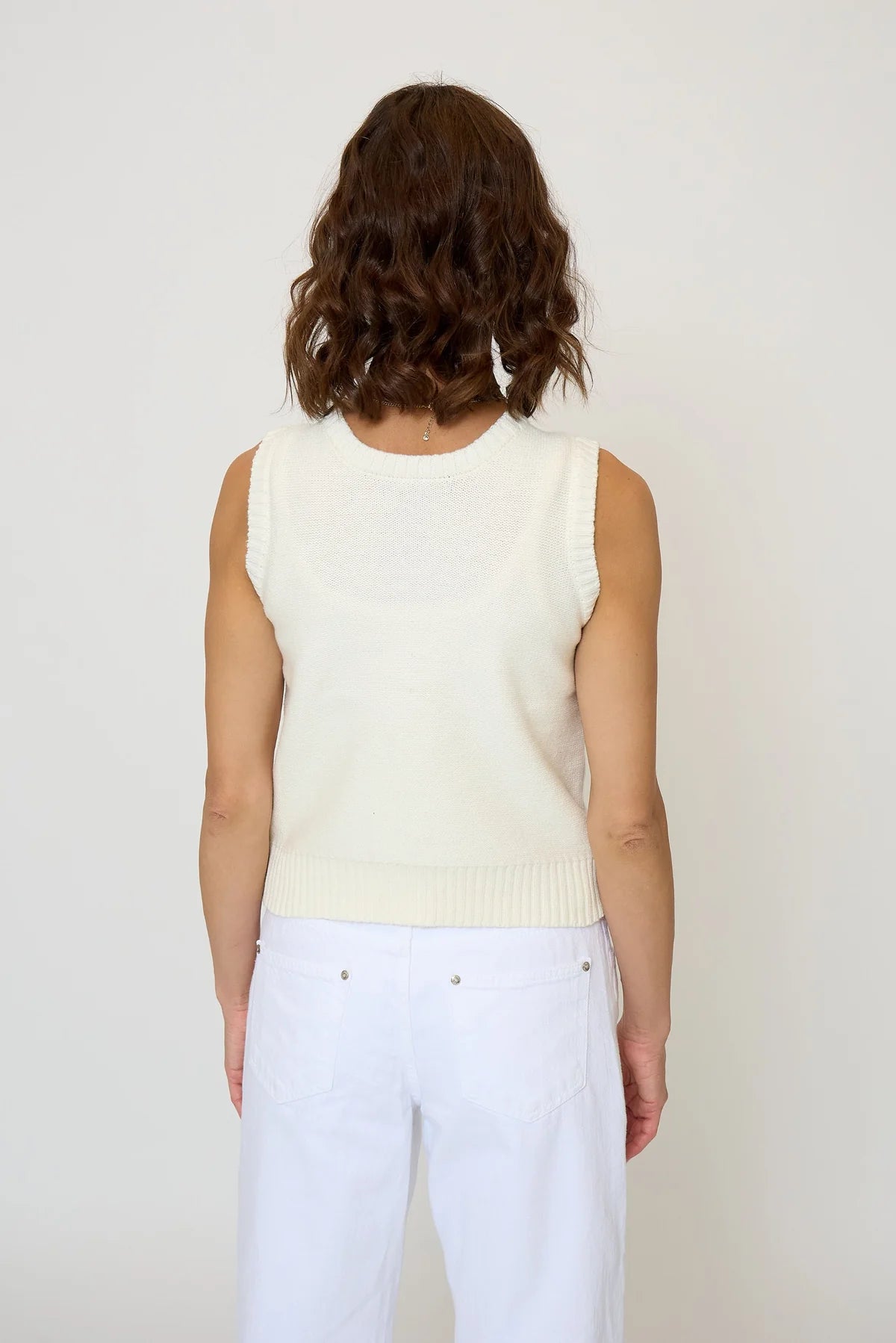 Evie Shell in Print Tank in Ivory
