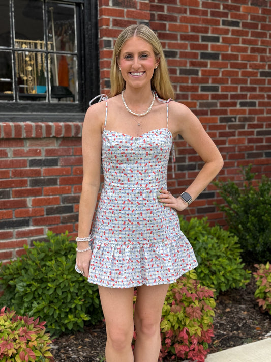 Vivi Romper in Cherry Check