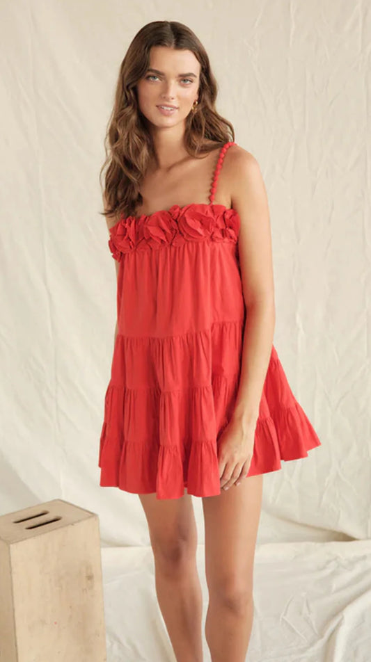 Carie Ruffle Poplin Mini Dress