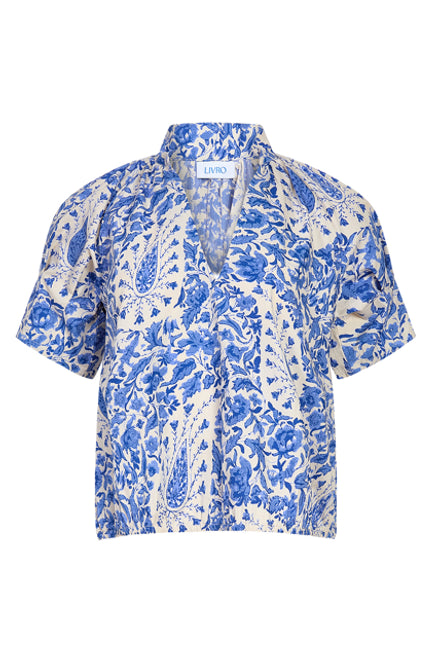 Merritt Top in Steel Paisley