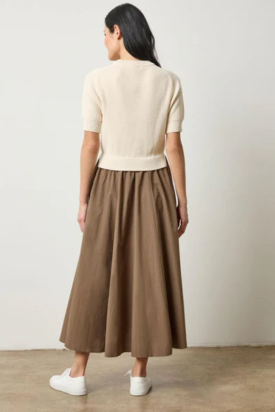 Mixed Media Dress in Ivory