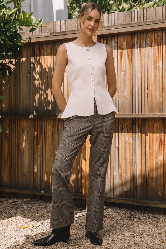 Sleeveless Sweater Vest in Cream