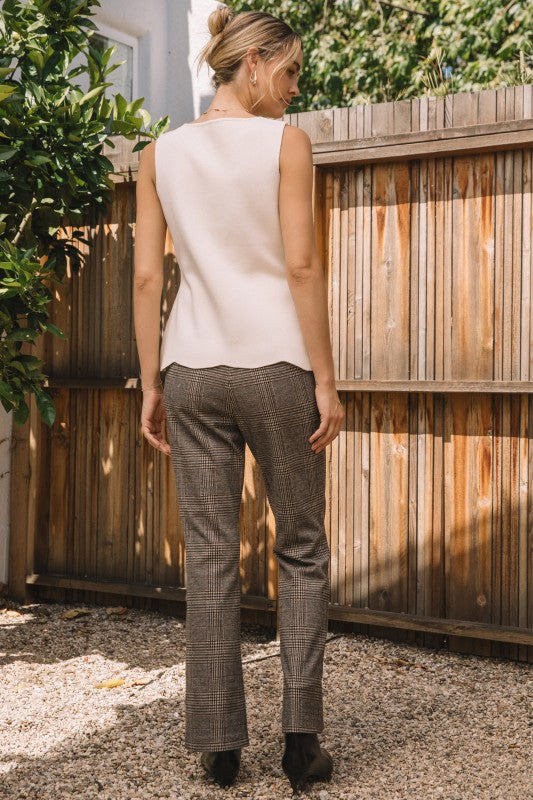 Sleeveless Sweater Vest in Cream