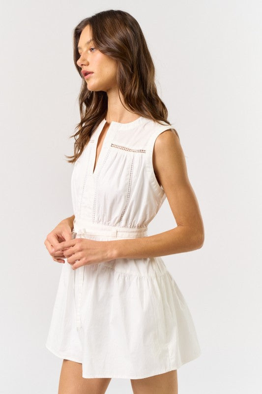 Sleeveless Romper in Off White