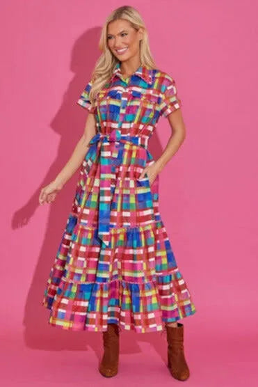 Rachel Dress in Circus Plaid
