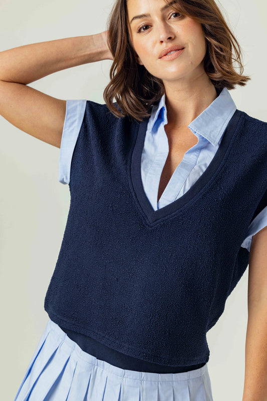 Lune Top in Navy
