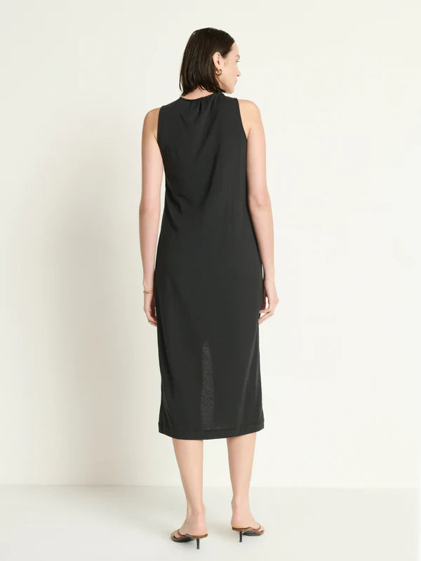 Willia Knotted Tank Dress in Jet Black