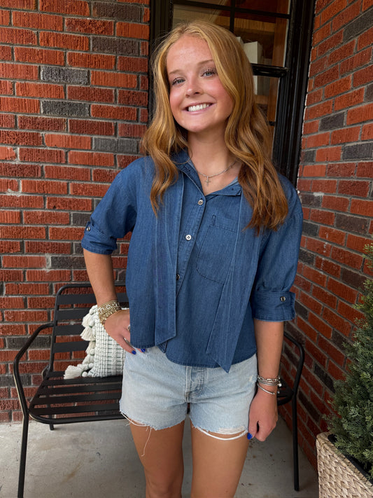 Amy Top in Light Denim