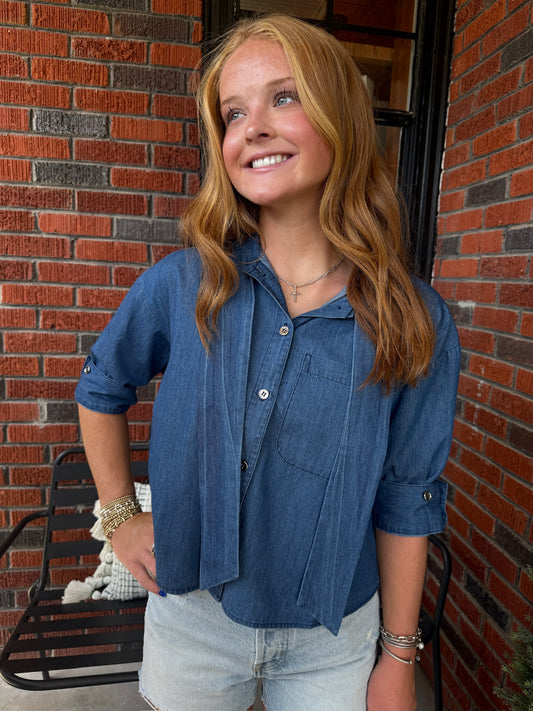 Amy Top in Light Denim