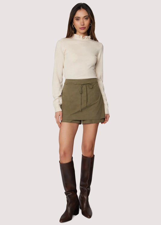 Elena Mock Neck Top in Ivory