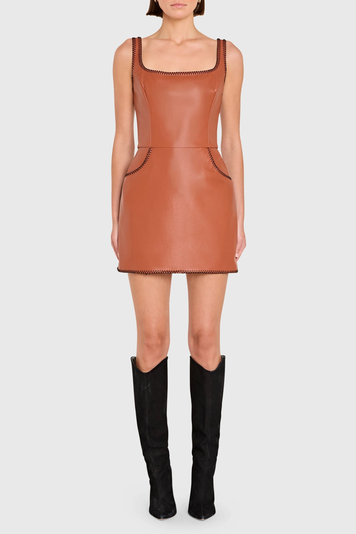Ginger Skort Romper in Chestnut