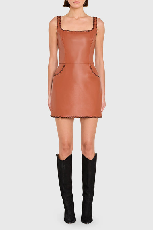 Ginger Skort Romper in Chestnut