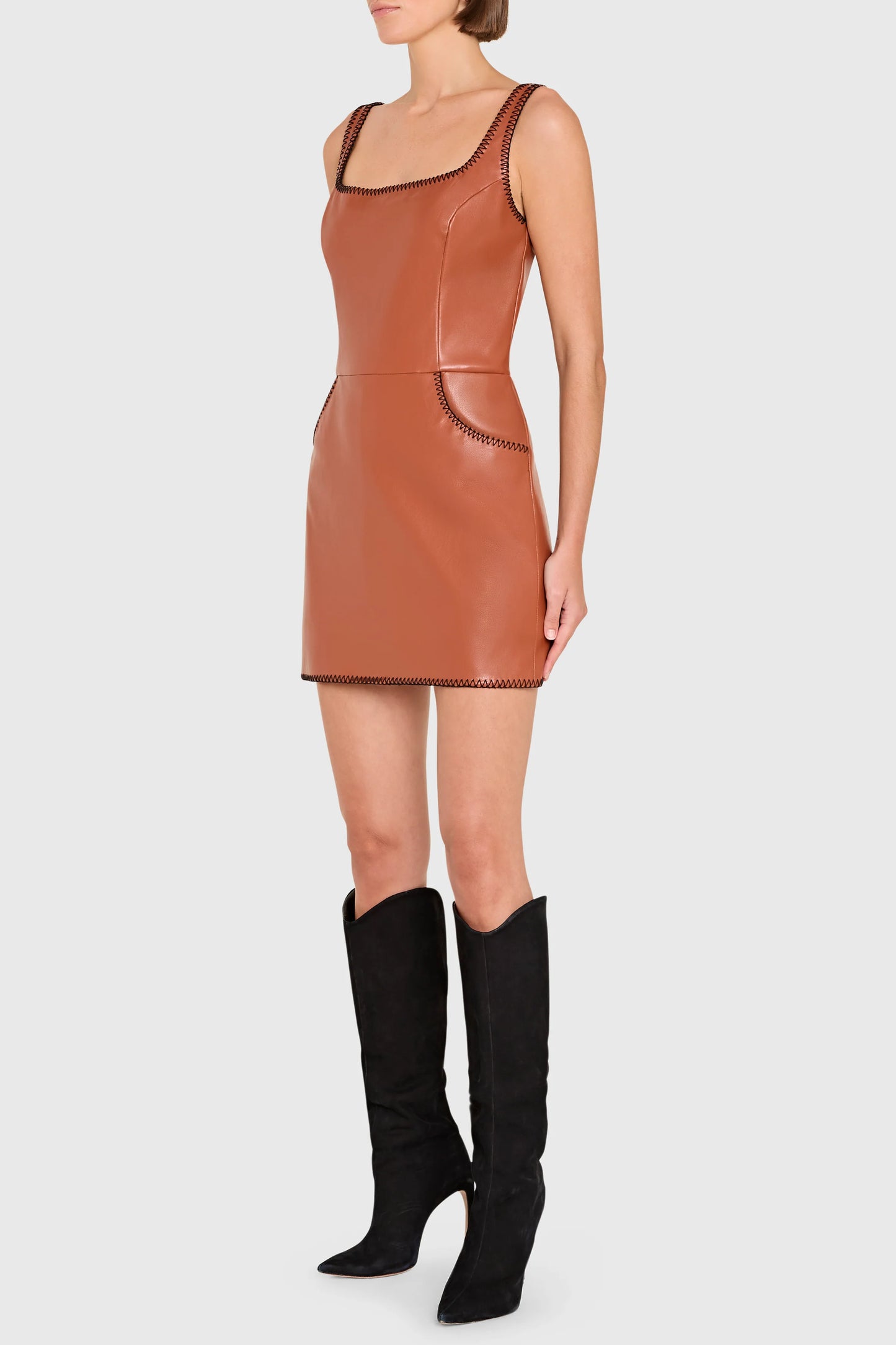 Ginger Skort Romper in Chestnut