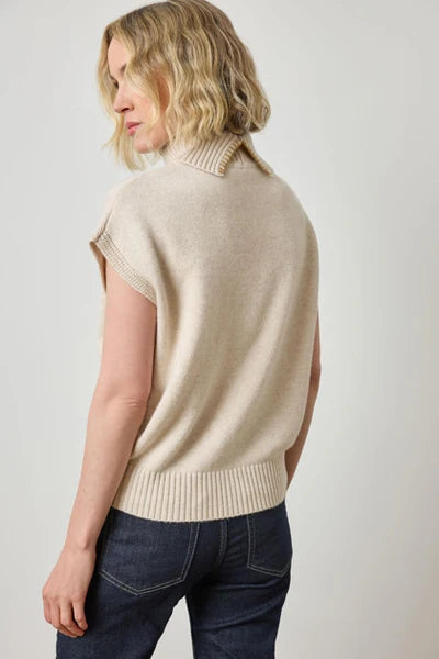 Turtleneck Wedge Sweater in Oat