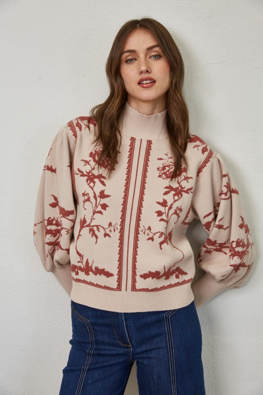 Mauve Mock Neck Sweater