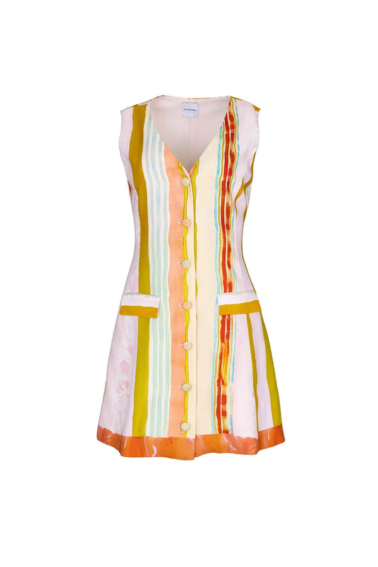 Suni Dress in Abstract Stripe