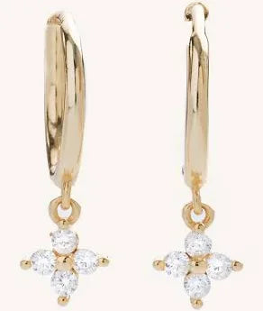 Gold Charming Crystal Huggies