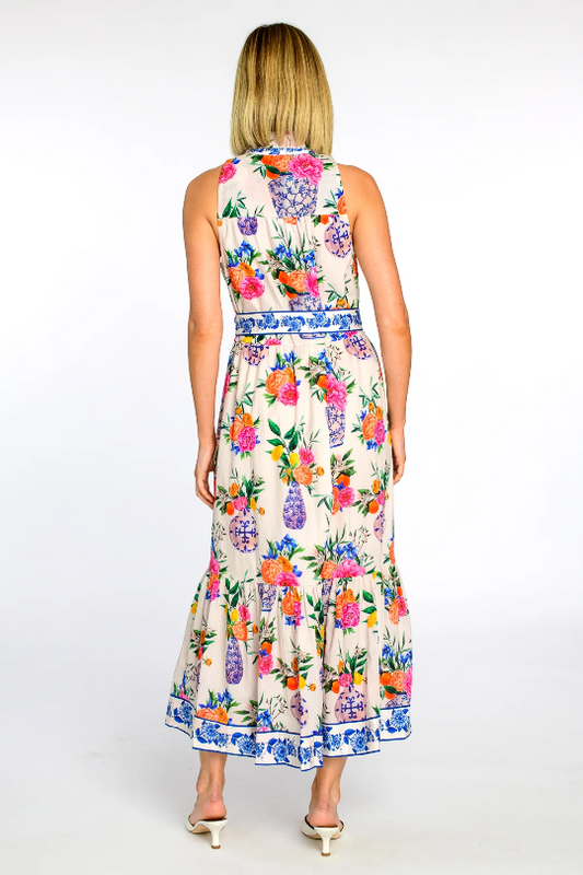Biba Dress in Ivory Ginger Jars