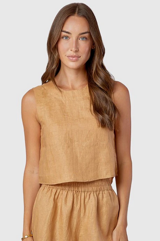 Crop top in bean