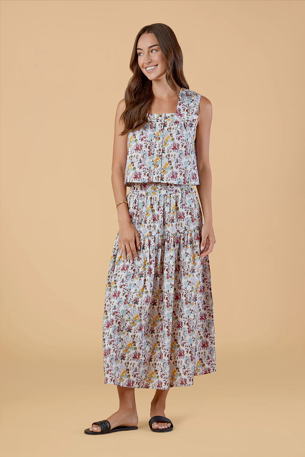 Quinn Skirt in Aqueous Petals