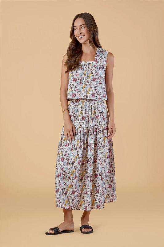 Quinn Skirt in Aqueous Petals