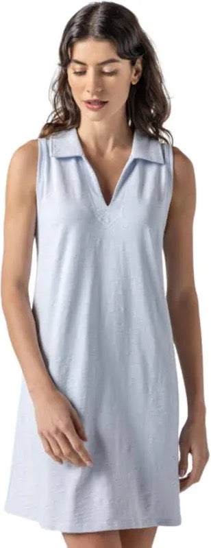 Sleeveless Collared Dress in Sky