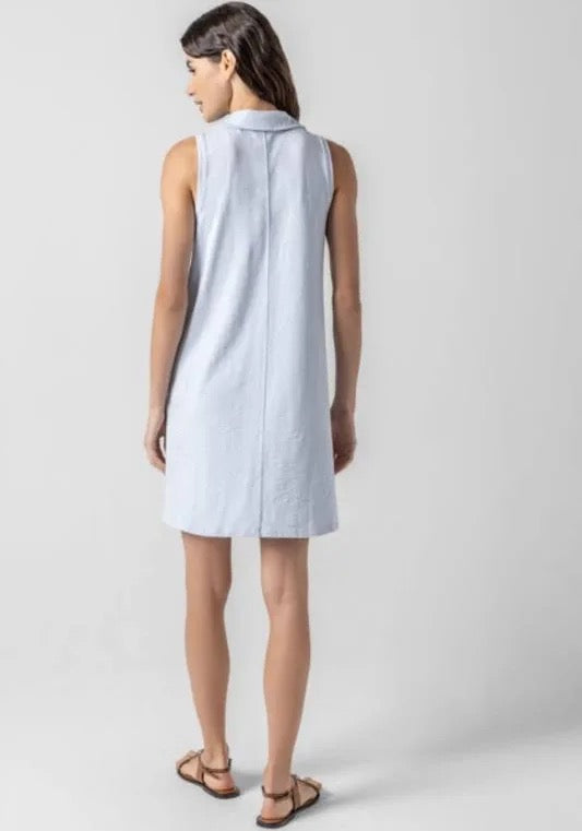 Sleeveless Collared Dress in Sky