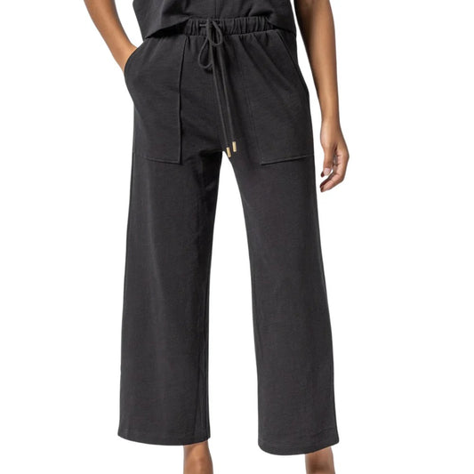 Knit Drawstring Pant in Black