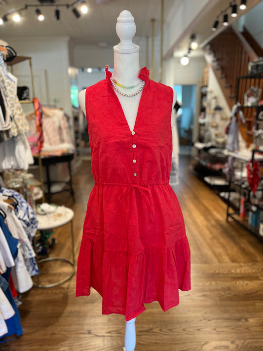 Irene Dress in Stem Red