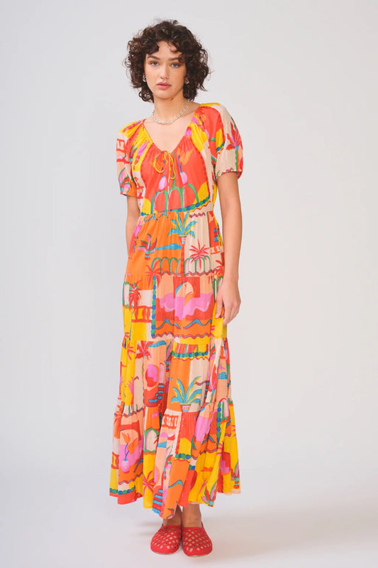 Ayana Dress in Tropical Palms