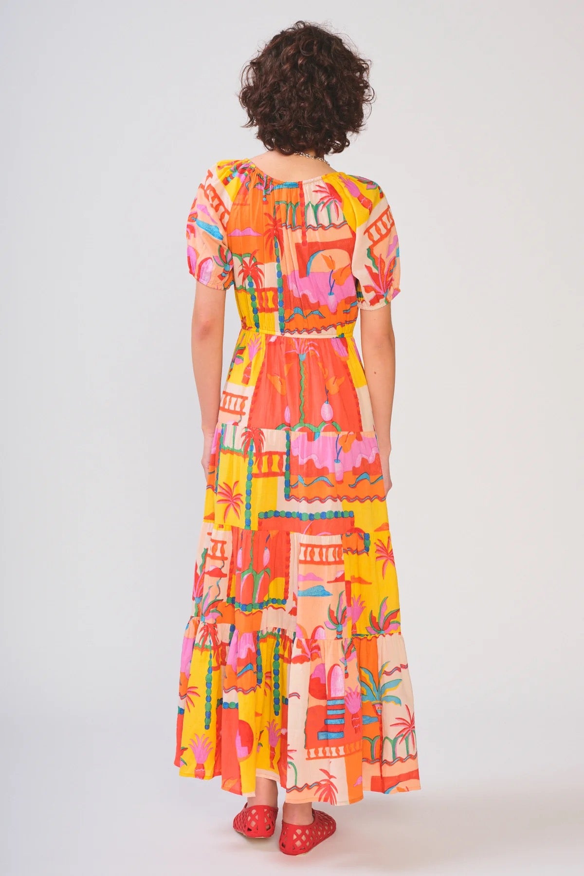 Ayana Dress in Tropical Palms
