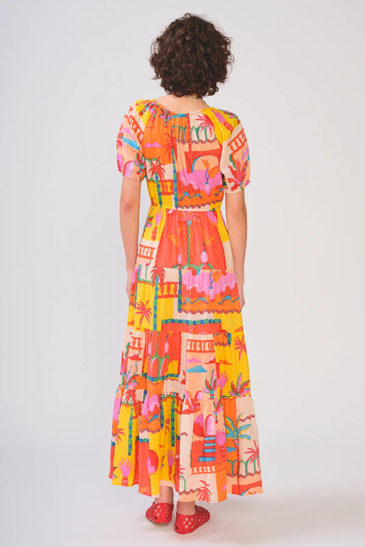 Ayana Dress in Tropical Palms