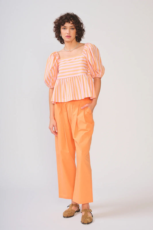 Gemma Top in Orange/Pink Stripe
