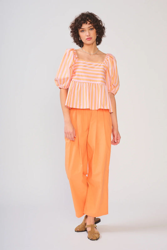 Gemma Top in Orange/Pink Stripe