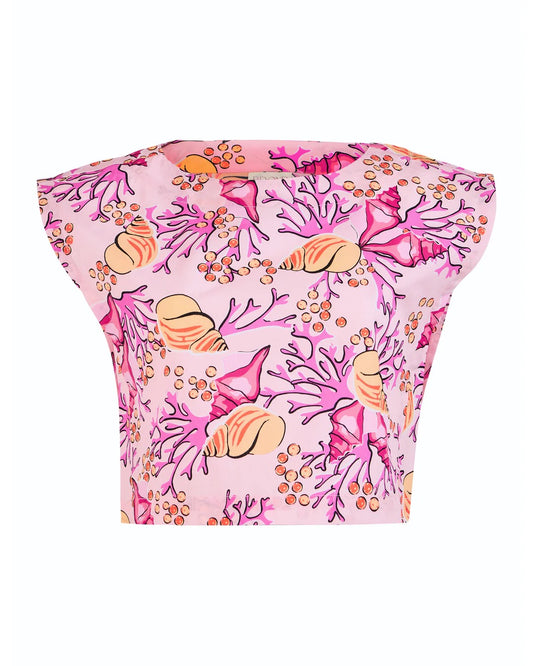 Piper Top in Coral Garden Pink