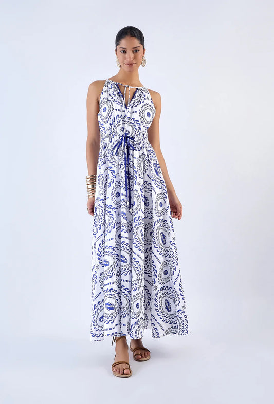 Marina Dress in Sail Away Navy