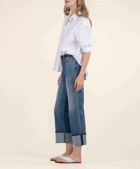 Charlotte High Rise Wide Leg Serenity w/ Med Base Wash