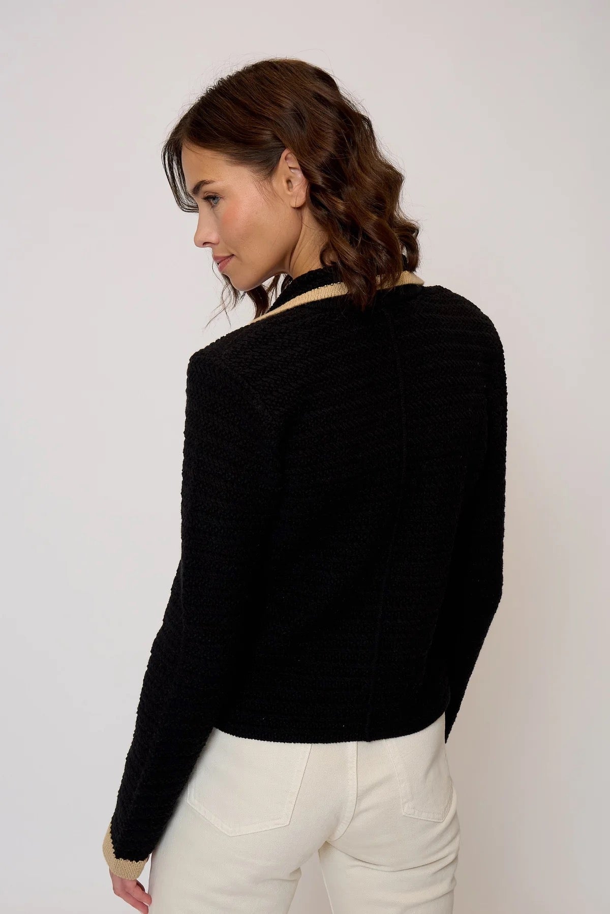Black/Tan Rose Knit Blazer