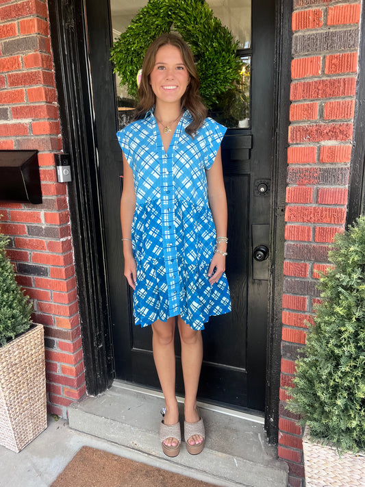 Sadie Dress Royal Plaid