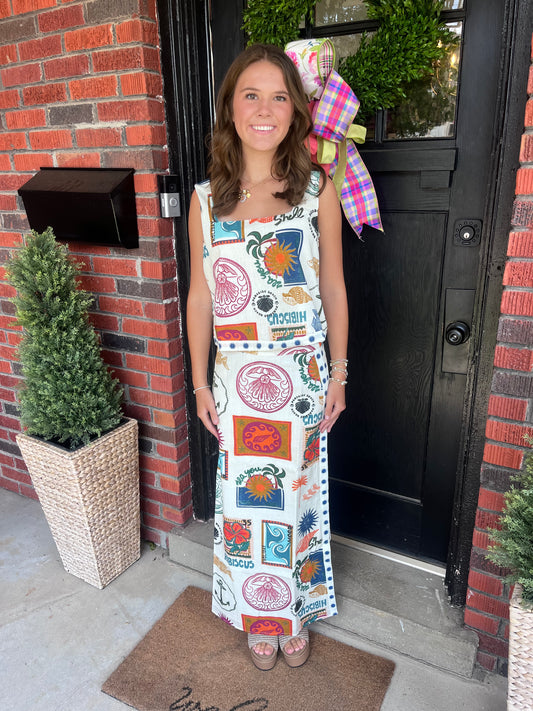 Dillon Skirt White Shell