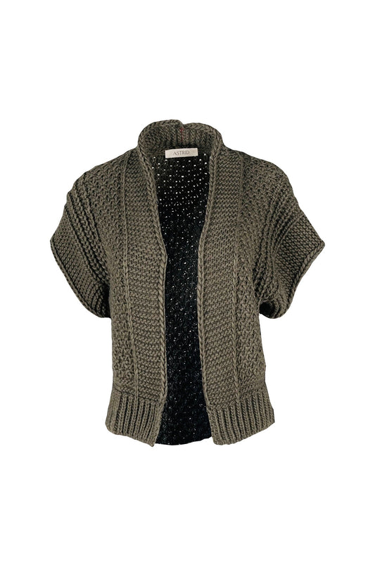 Cardigan Style Sweater in Military