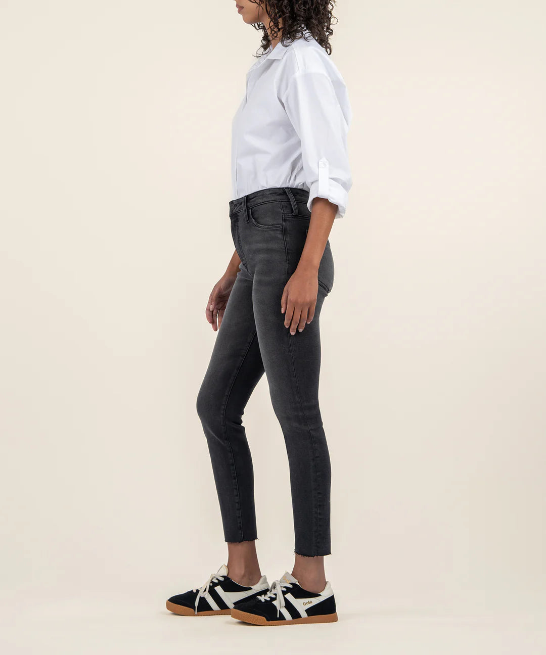 Charlize High Rise Fab Ab in Faded Black