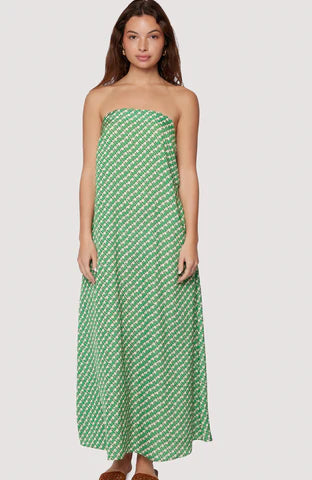 Green Multi Strapless Dress