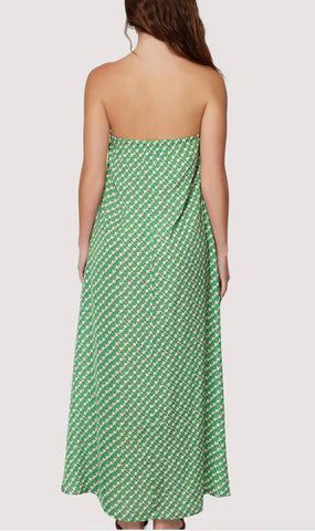 Green Multi Strapless Dress