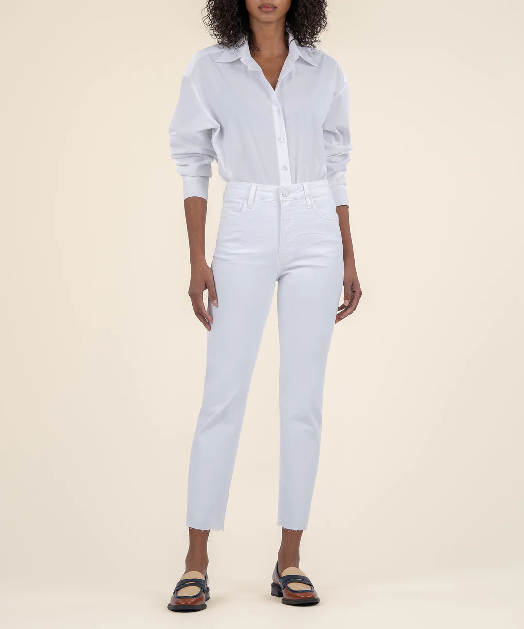 Rachael High Rise Fab Ab in Optic White