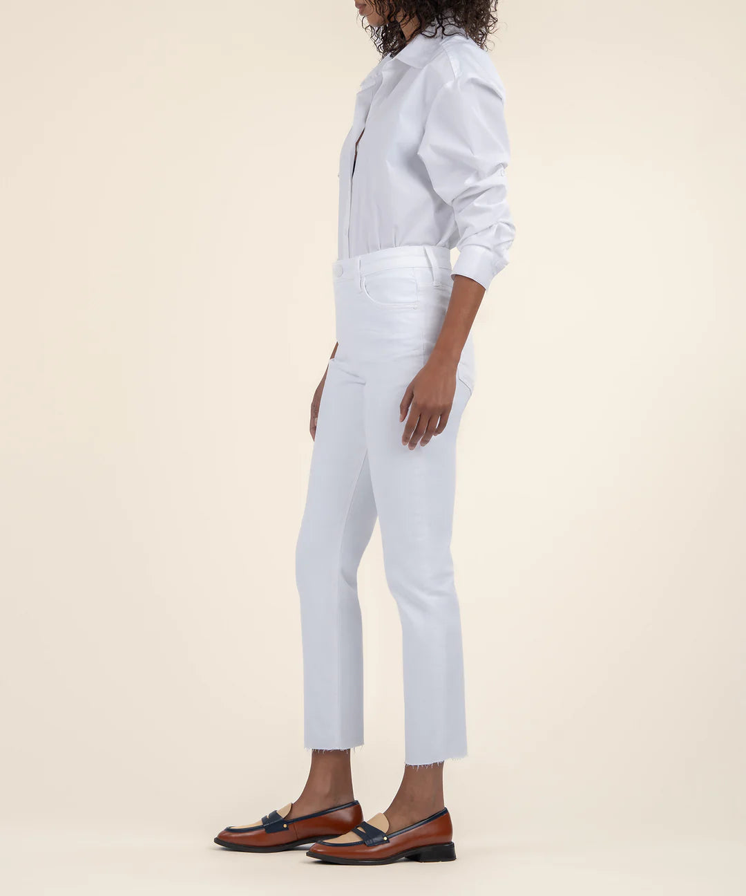 Rachael High Rise Fab Ab in Optic White