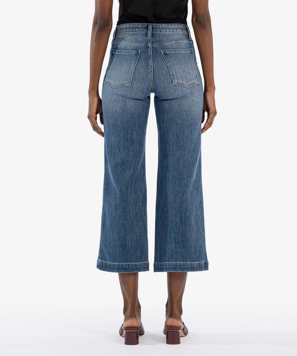 Meg High Rise Front Pockets in Med Base Wash